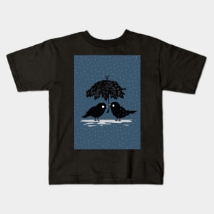 Birds in the Rain Kids T-Shirt